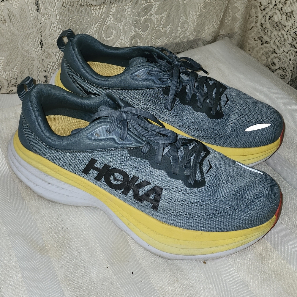 Hoka Men's Athletic Shoes in Blue and Yellow